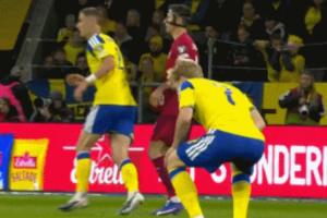 下体封堵射门！瑞典中场贝里瓦尔：为了世界杯，什么都值了