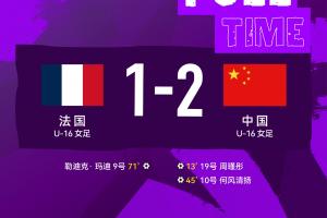 北青：除极个别球员，法国U16女足多数球员拒绝与中国U16女足握手