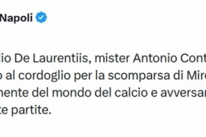 那不勒斯官方悼念卢切斯库：他是足坛杰出人物也是值得尊敬的对手