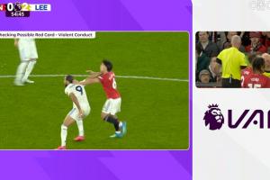 曼联雪上加霜!利桑德罗拉拽勒温头发,VAR介入后被直红罚下