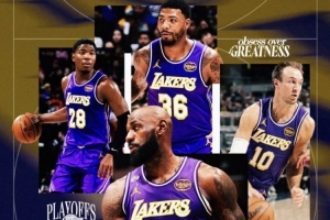 前两场残阵！湖人官方发起G2球票抽奖活动 詹姆斯领衔海报无东里