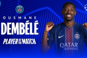 双响+2关键传球！登贝莱当选巴黎2-0利物浦一役全场最佳